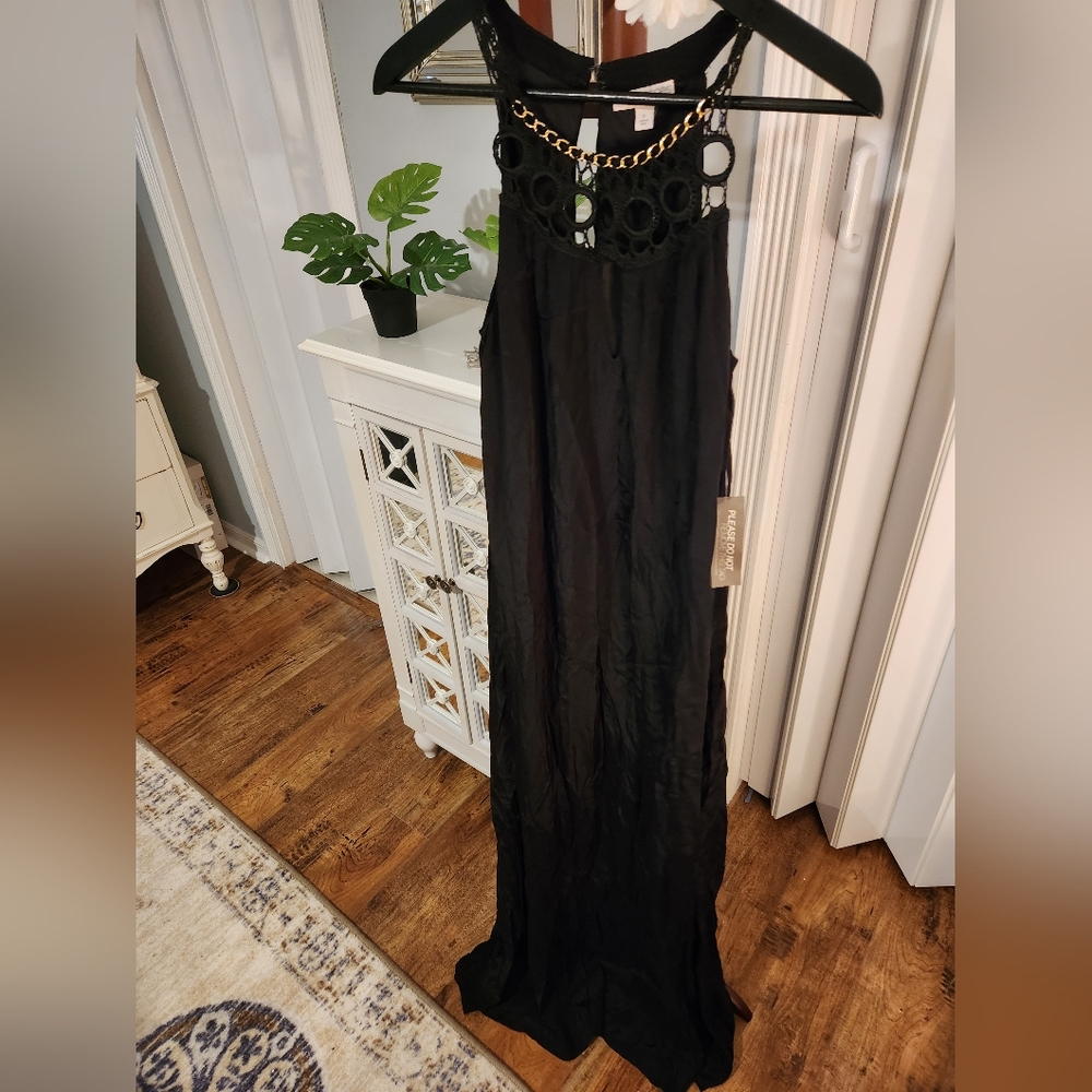 NWT Eva Mendez Long Black Maxi Dress